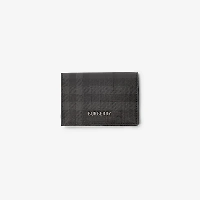 City Check Bifold Card Case in Iron grey - Men, Cotton, Technical | Burberry® Official