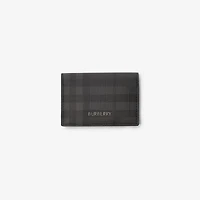 City Check Bifold Card Case in Iron grey - Men, Cotton, Technical | Burberry® Official