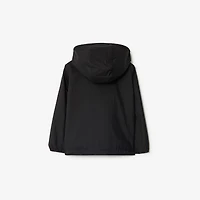 Checker-tape Nylon Hooded Jacket in Black | Burberry® Official