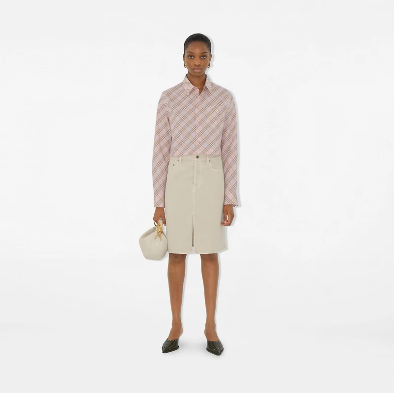 Cropped Check Cotton Shirt in Floss - Women | Burberry® Official