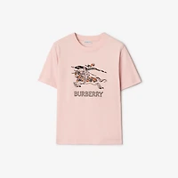 Knight Sketch Cotton T-shirt in Bouquet pink - Women | Burberry® Official