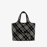 Check Tote in Black/calico