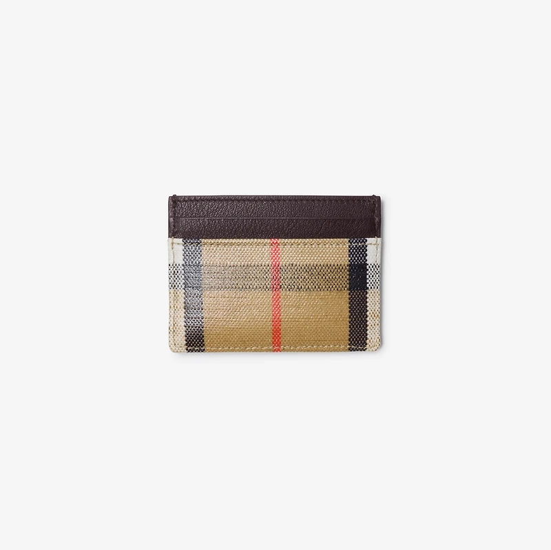 Highlands Card Case in Sand - Women, Cotton, Linen | Burberry® Official