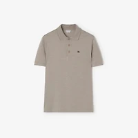 Metal Knight Cotton Polo Shirt in Eriskay grey melange - Men | Burberry® Official