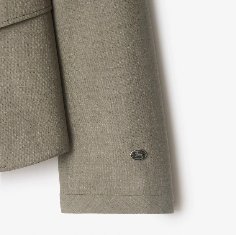 Wool Tailored Jacket in Olive drab - Women | Burberry® Official
