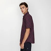Relaxed Fit Check Cotton Shirt in Wine red - Men | Burberry® Official