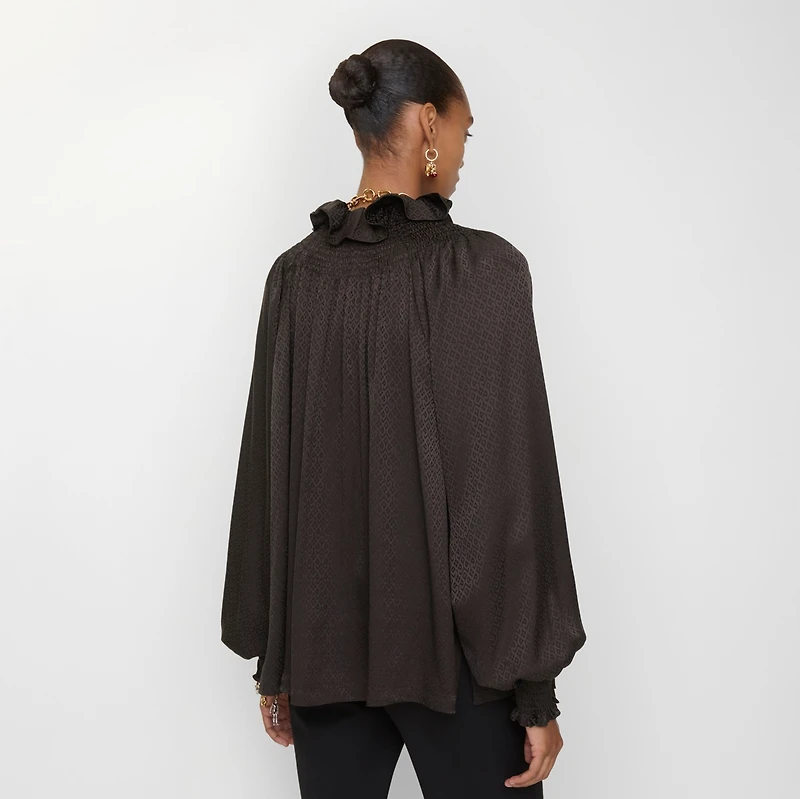 Geometric Silk Blouse in Hawk brown - Women | Burberry® Official