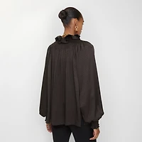 Geometric Silk Blouse in Hawk brown - Women | Burberry® Official