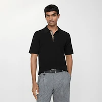 Wool Polo Shirt in Black - Men | Burberry® Official