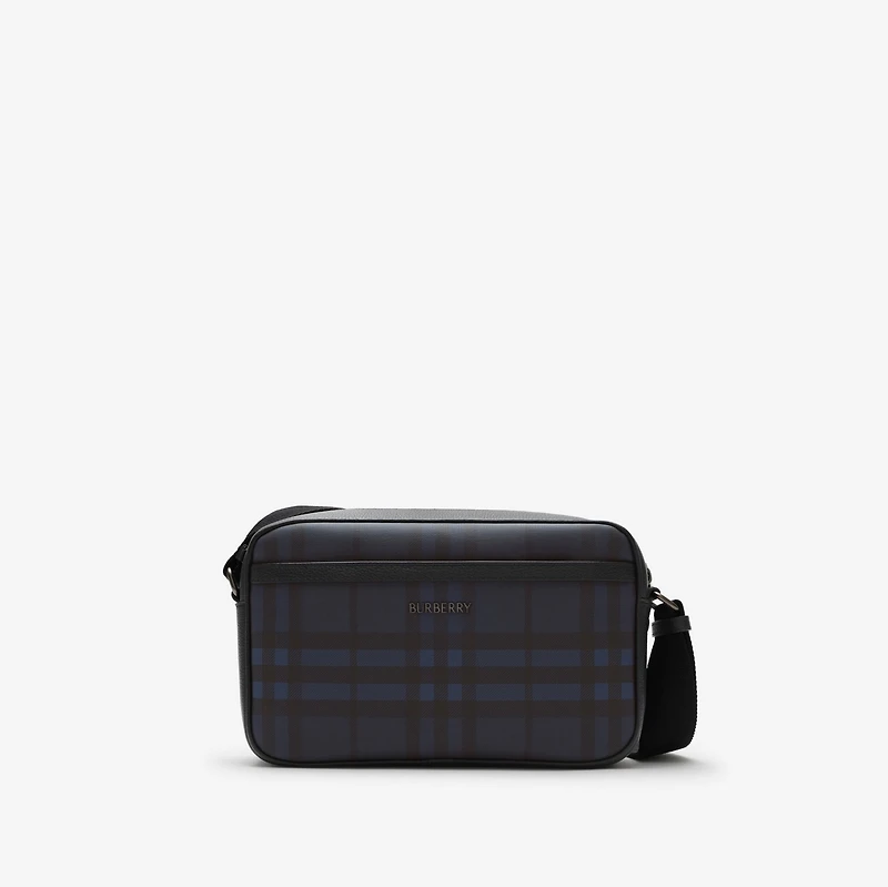 City Check Crossbody Bag in Navy - Men, Cotton, Technical | Burberry® Official