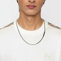 Engraved Check Chain Necklace in Silver - Men | Burberry® Official