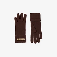Logo Patch Wool Blend Gloves in Treacle brown - Men | Burberry® Official