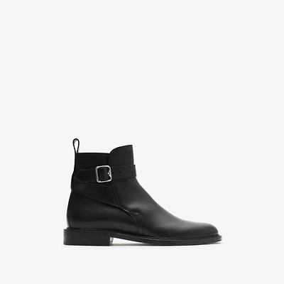 Leather Manor Jodhpur Boots in Black - Men | Burberry® Official
