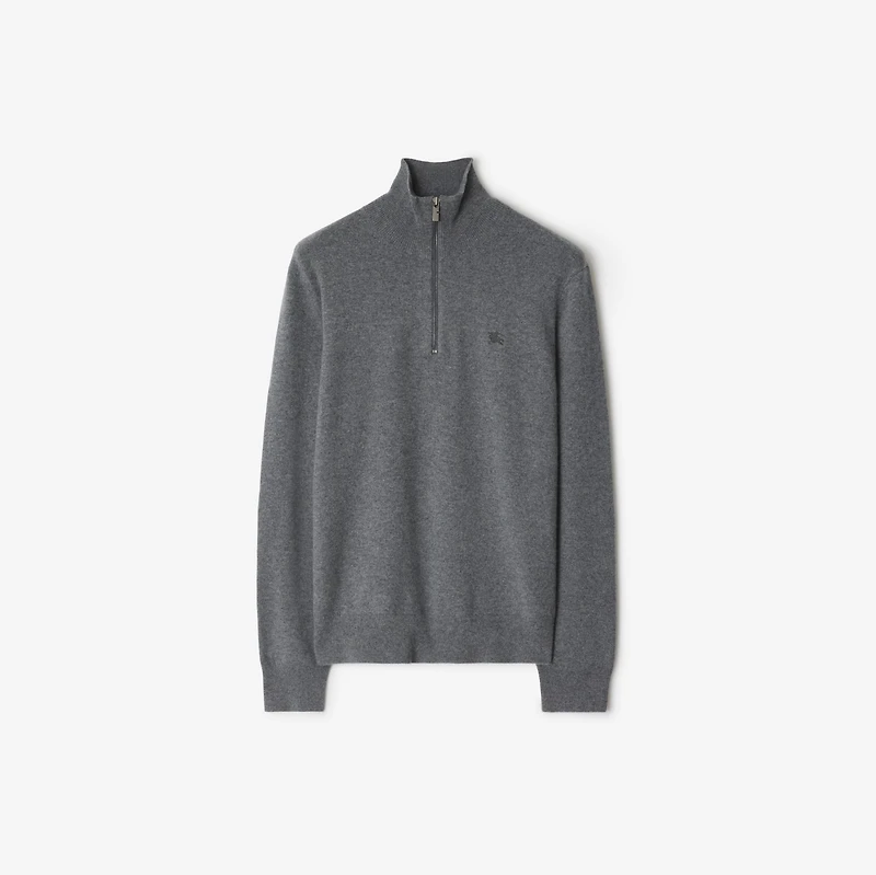 Cashmere Blend Half-zip Sweater in Grey - Men | Burberry® Official