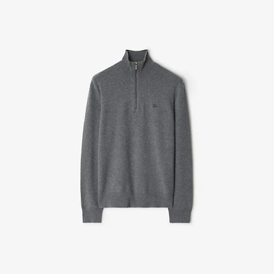 Cashmere Blend Half-zip Sweater in Grey - Men | Burberry® Official