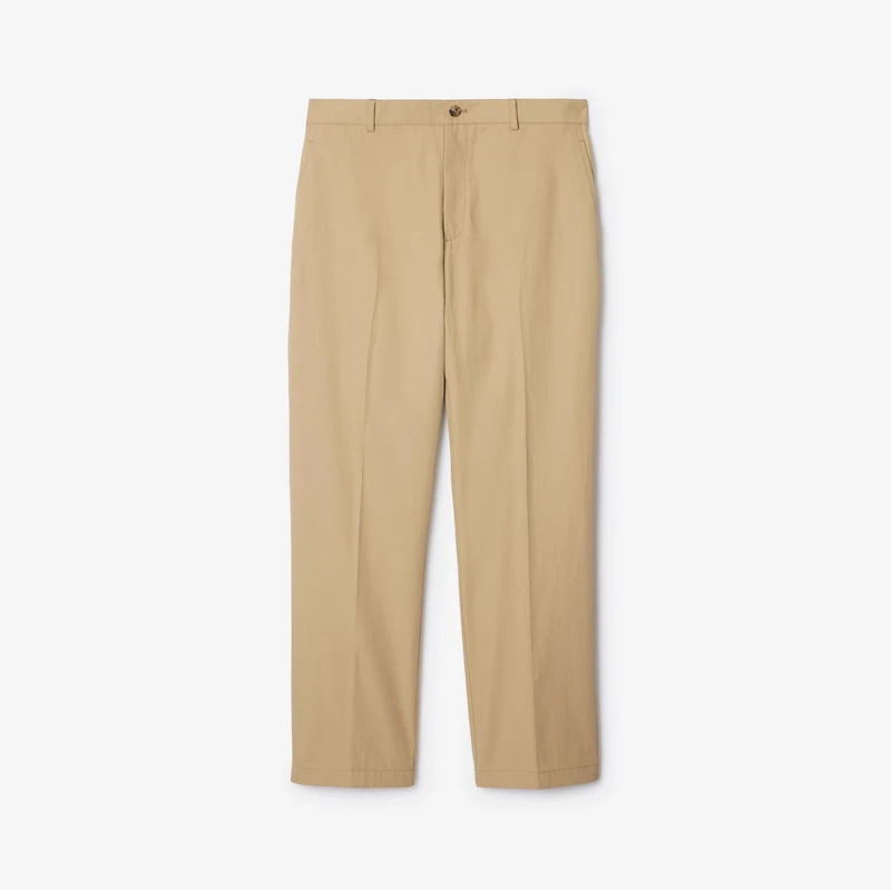 Cotton Trousers in Flax - Men | Burberry® Official