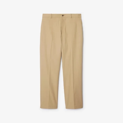 Cotton Trousers in Flax - Men | Burberry® Official