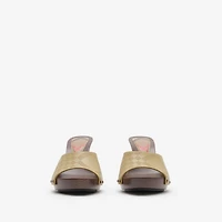 Check Leather Potter Mules​ in Limestone beige - Women | Burberry® Official