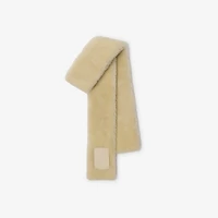 Narrow Label Shearling Scarf in Beige | Burberry® Official