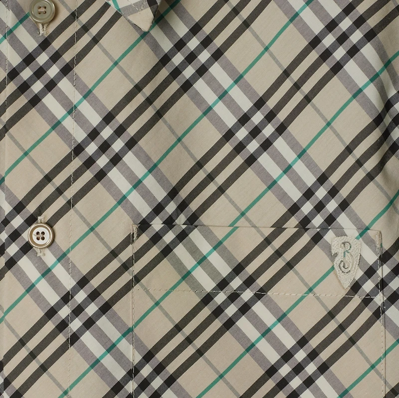 Cropped Check Cotton Shirt in Husk - Women | Burberry® Official