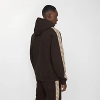 Check Trim Cotton Hoodie in Clove brown - Men | Burberry® Official