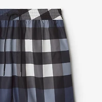 Check Swim Shorts in Carbon blue - Men | Burberry® Official