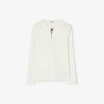 Long-sleeve Cotton top in Chalk - Men | Burberry® Official