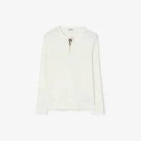 Long-sleeve Cotton top in Chalk - Men | Burberry® Official