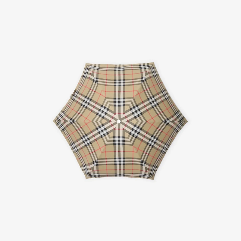 Check Folding Umbrella in Sand | Burberry® Official
