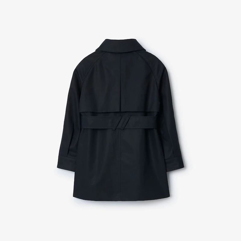 Cotton Hooded Trench Coat in Storm blue | Burberry® Official