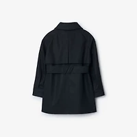 Cotton Hooded Trench Coat in Storm blue | Burberry® Official