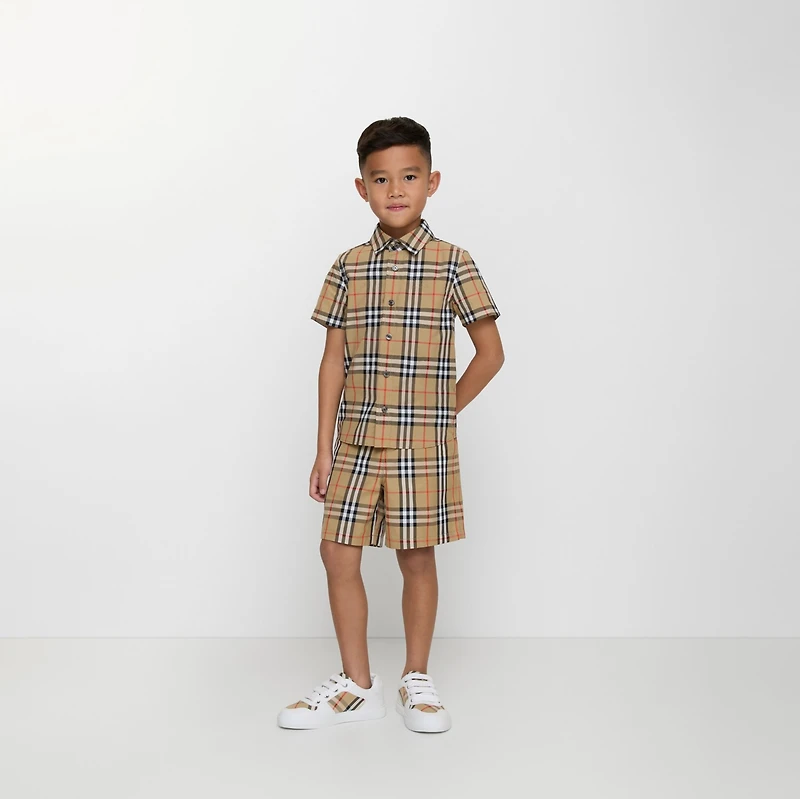 Check Cotton Shirt in Sand beige | Burberry® Official