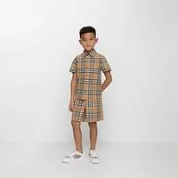 Check Cotton Shirt in Sand beige | Burberry® Official