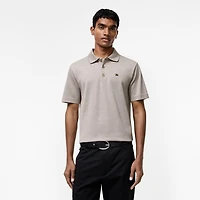 Metal Knight Cotton Polo Shirt in Eriskay grey melange - Men | Burberry® Official