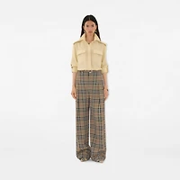 Silk Wool Blend Shirt in Nutmeg - Women | Burberry® Official
