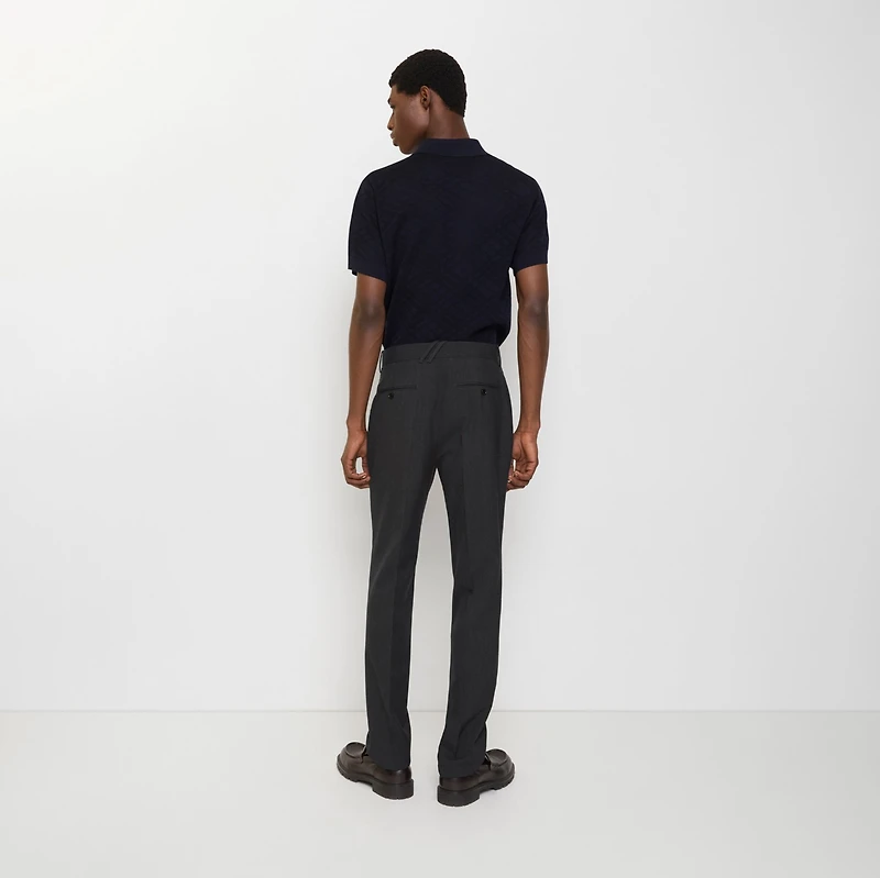 Wool Blend Tailored Trousers in Midnight grey melange - Men | Burberry® Official