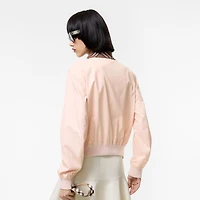 Cropped Tropical Gabardine Hayfield Harrington Jacket in Compact pink - Women | Burberry® Official