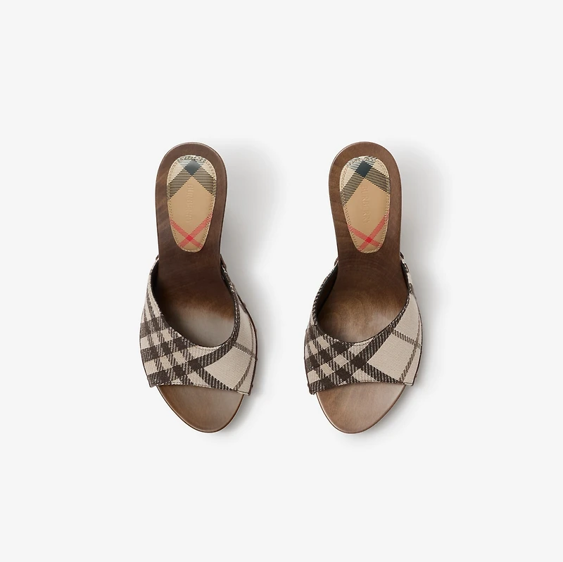 Check Potter Mules in Light beige - Women | Burberry® Official