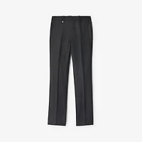 Check Wool Cashmere Tailored Trousers in Loden/highland green - Men | Burberry® Official
