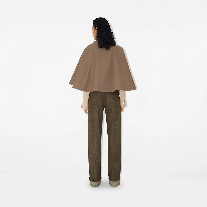 Cotton Blend Cape in Trail - Women | Burberry® Official