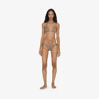 Check Triangle Bikini in Archive beige Yellow - Women, Nylon | Burberry® Official
