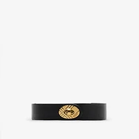 Crocodile-effect Leather Cotswolds Belt in Black/gold - Women | Burberry® Official