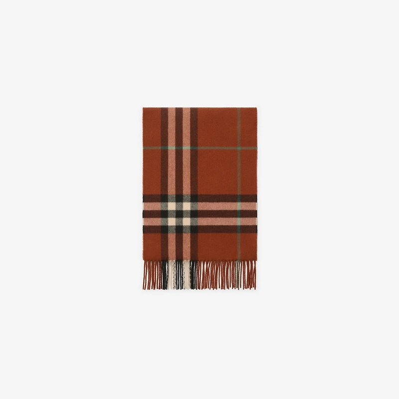 Check Cashmere Scarf in Brick | Burberry® Official