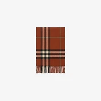 Check Cashmere Scarf in Brick | Burberry® Official
