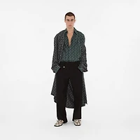 Long Silk Trench Coat in Silver/black - Men | Burberry® Official