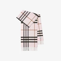 Check Cashmere Scarf in Pale candy pink | Burberry® Official