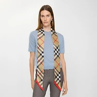 Skinny Check Silk Scarf in Sand | Burberry® Official