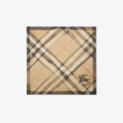 Watercolour Check Silk Scarf in Sand beige | Burberry® Official