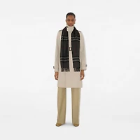 Check Cashmere Scarf in Charcoal | Burberry® Official
