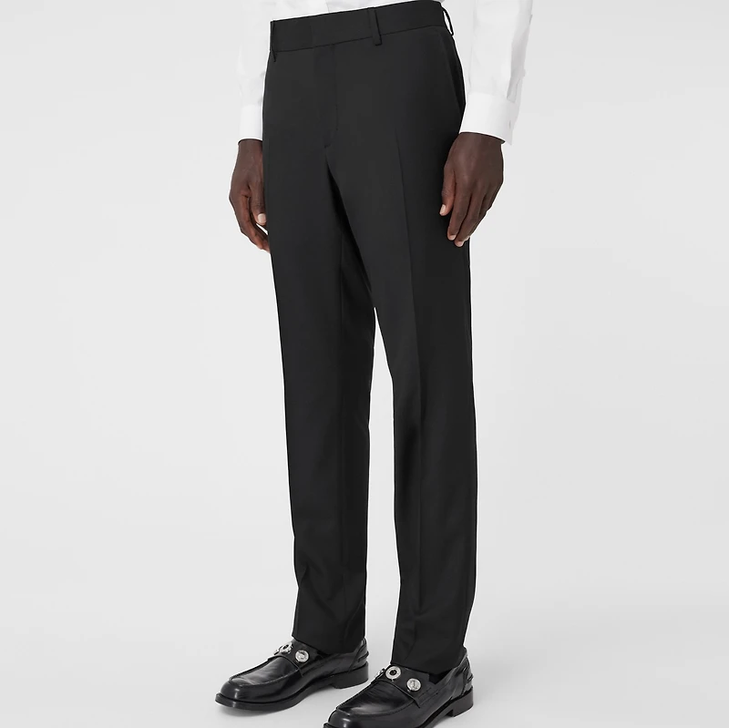 Slim Fit Wool Tailored Trousers in Black - Men | Burberry® Official
